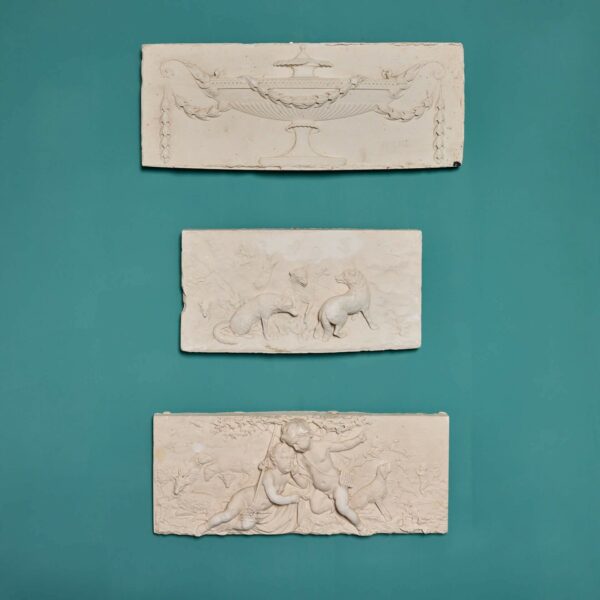 Set of Three Neoclassical Style Plaster Plaques