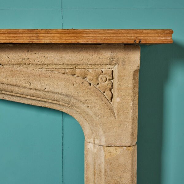 Hand-carved Limestone Victorian Fireplace