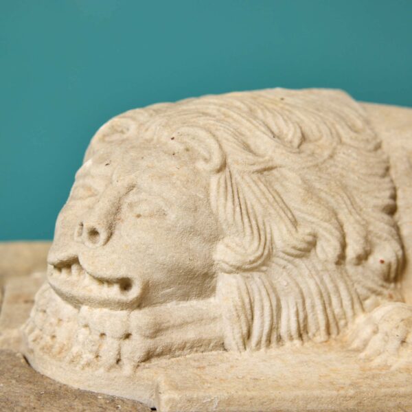 Italian Renaissance Style Carved Marble Lion