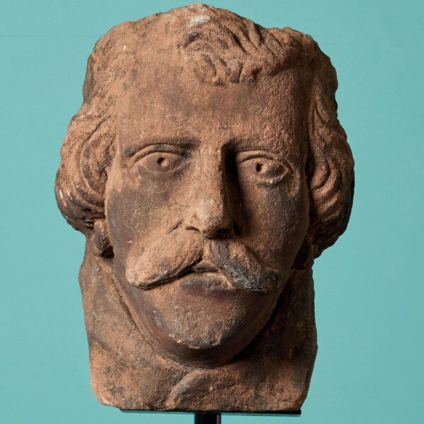 Antique Carved Sandstone Head from Cockermouth