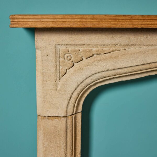 Hand-carved Limestone Victorian Fireplace