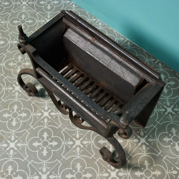 Regency Style Scroll Front Antique Iron Fire Grate