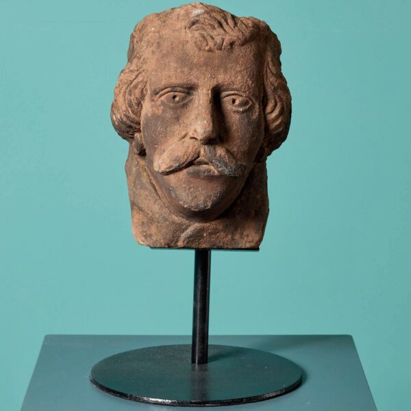 Antique Carved Sandstone Head from Cockermouth