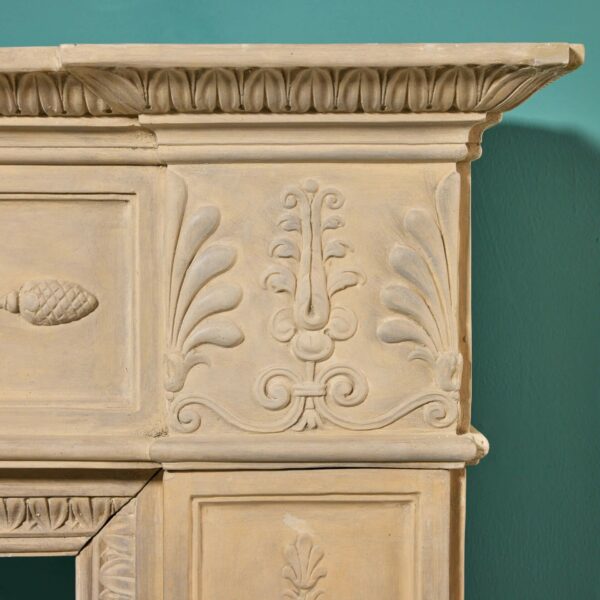 Italian Neoclassical Buff Terracotta Fireplace