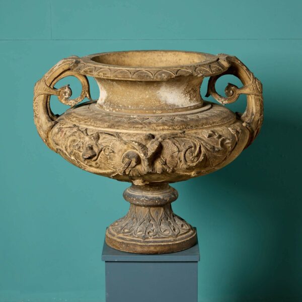 Large Buff Terracotta Antique Centrepiece Urn
