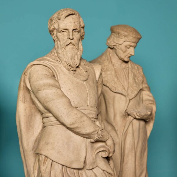Set of 10 Antique Buff Terracotta English Statues