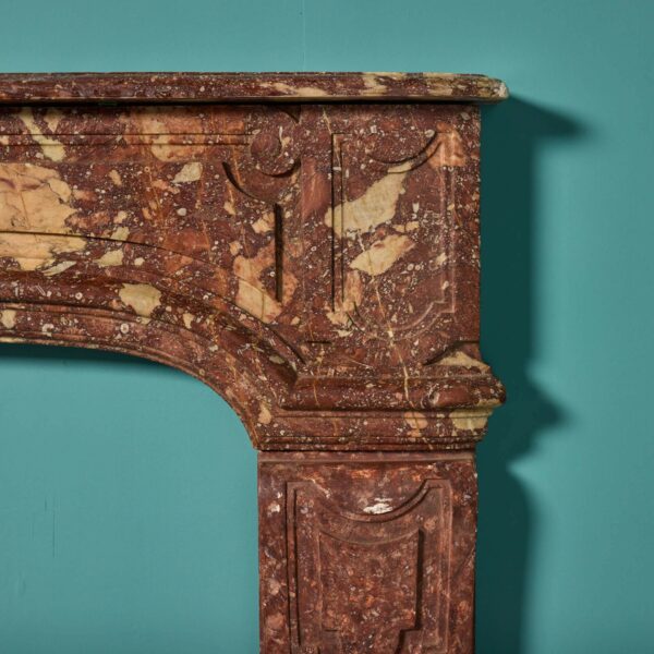 Antique Louis XVI Style Red Marble Fire Surround