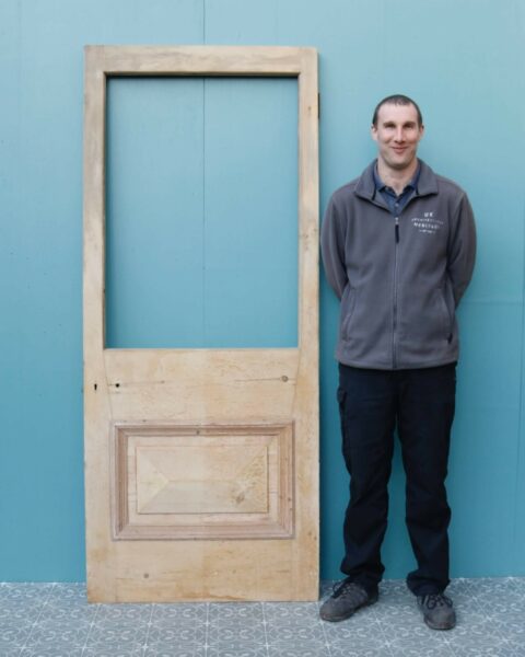 Victorian Stripped Pine Front Door for Glazing