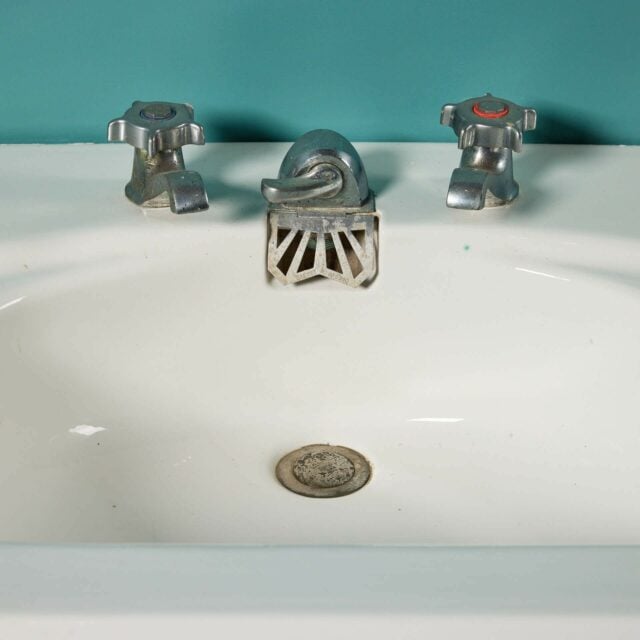 Reclaimed Art Deco Porcher Pedestal Sink UK Architectural Heritage