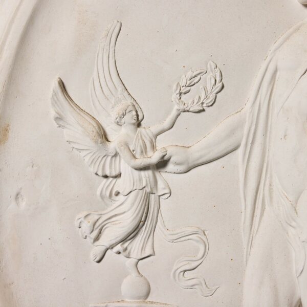 Large Antique Neoclassical Style Plaster Plaque