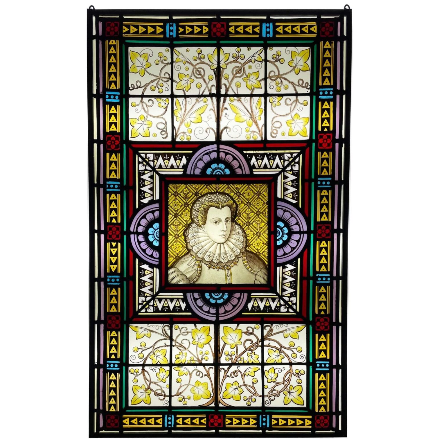 Mary Queen of Scots Antique Stained Glass Window UK Architectural