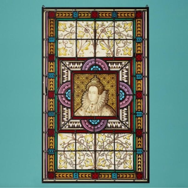 Queen Elizabeth I Antique Stained Glass Window