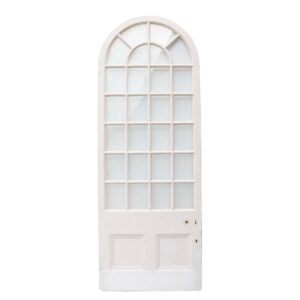 Antique Victorian White Arched Glazed Door
