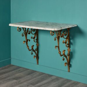 Antique Carrara Marble Wall Mounted Console Table
