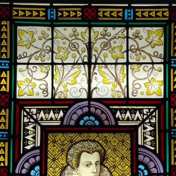 Mary Queen of Scots Antique Stained Glass Window