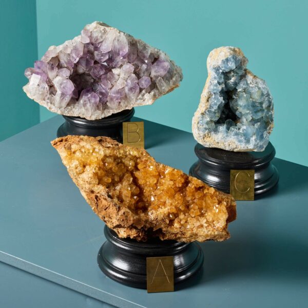 Collection of Amethyst, Celestite & Limonite Quartz Specimens