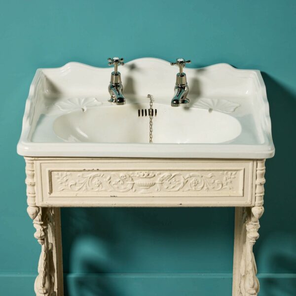 Victorian Porcelain Sink on Cast Iron Stand