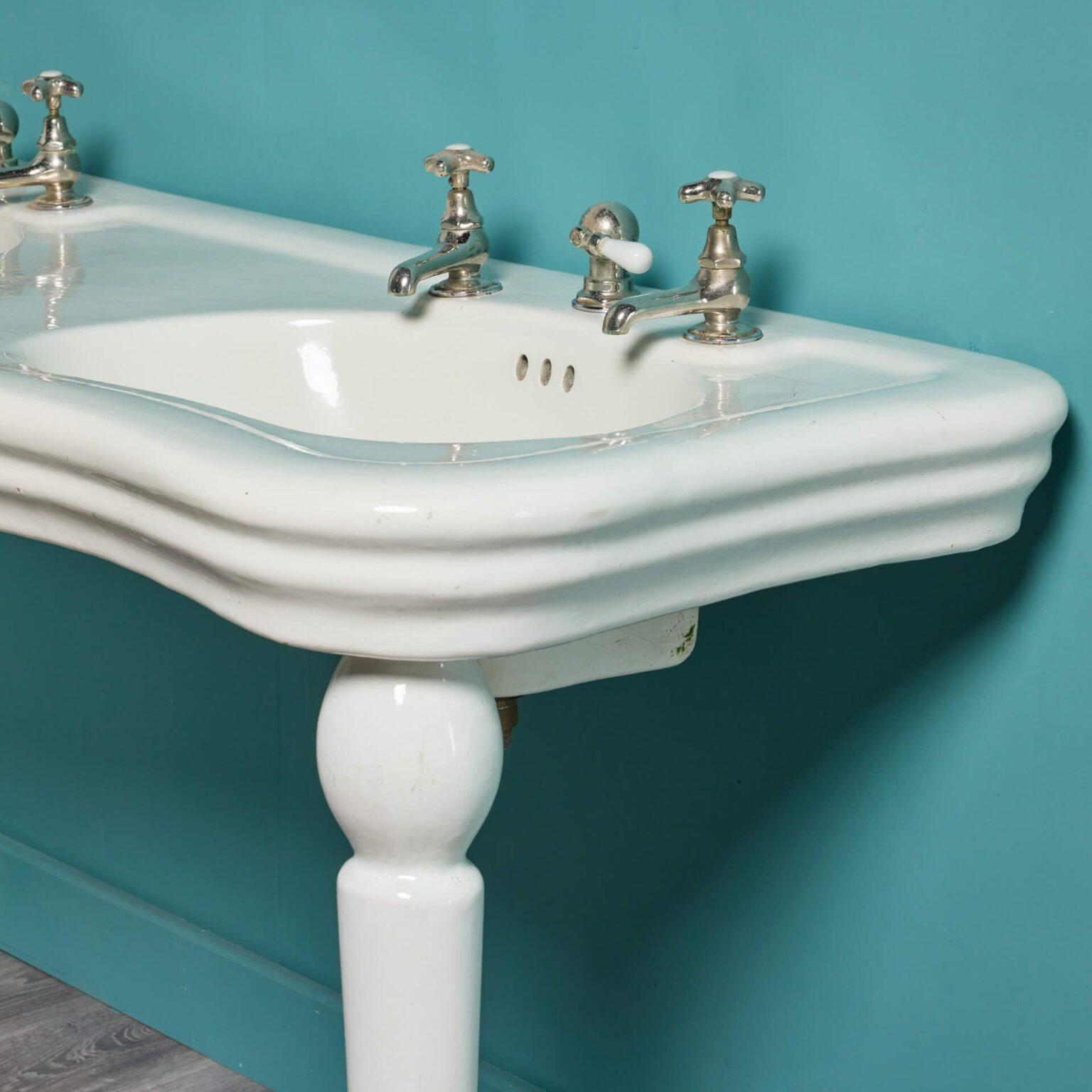 Antique Louis Style Double Sink with Porcelain Legs UK Architectural
