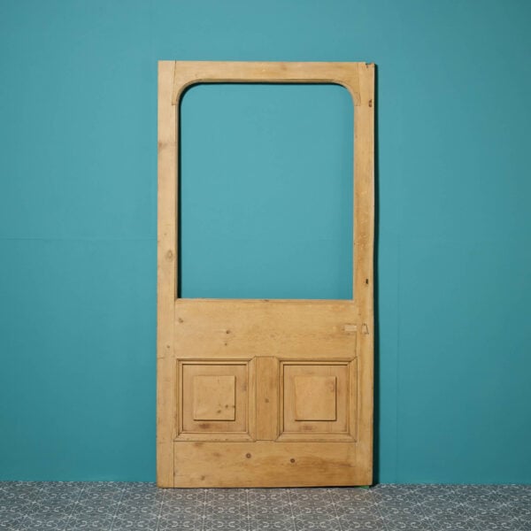 Antique English Stripped Pine Front Door for Glazing