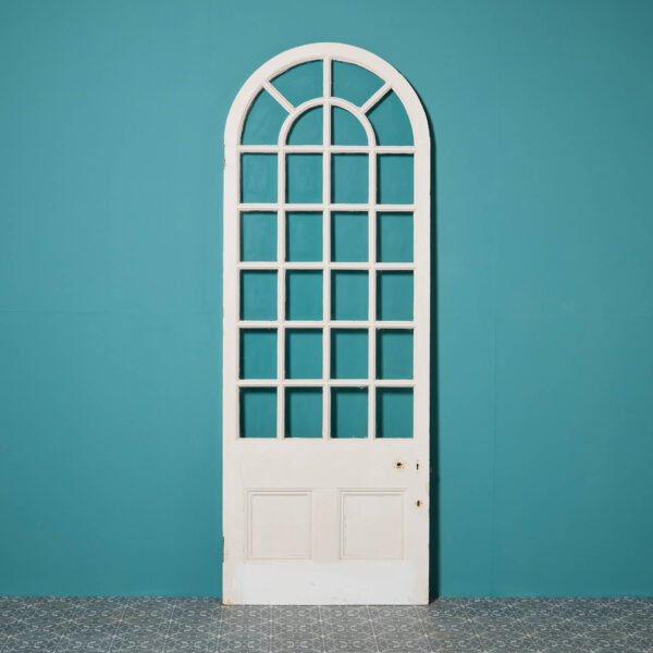 Antique Victorian White Arched Glazed Door
