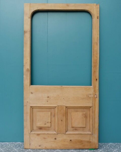 Antique English Stripped Pine Front Door for Glazing