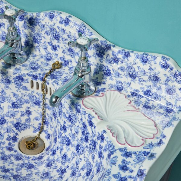 Antique Floral Pattern Porcelain Sink