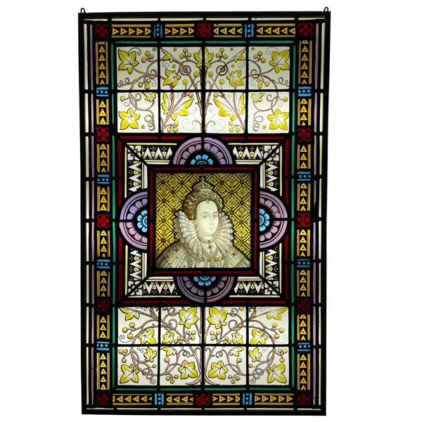 Queen Elizabeth I Antique Stained Glass Window