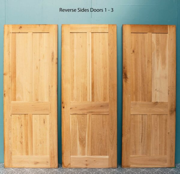 Set of 6 Reclaimed 4-Panel Oak Interior Doors