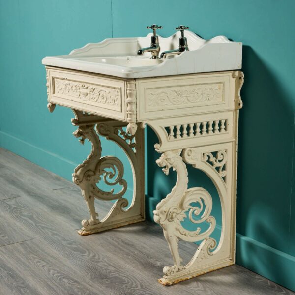 Victorian Porcelain Sink on Cast Iron Stand
