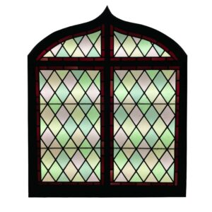 Antique Victorian Arched Stained Glass Window
