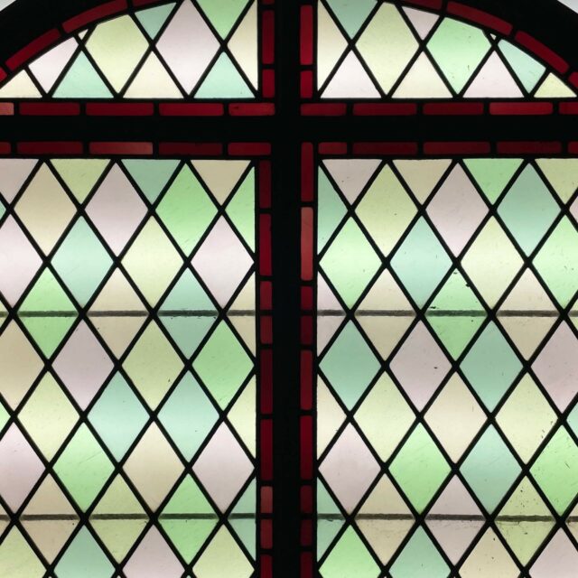 Antique Victorian Arched Stained Glass Window UK Architectural Heritage