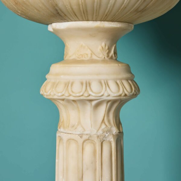 Carved Alabaster Marble Standard Lamp