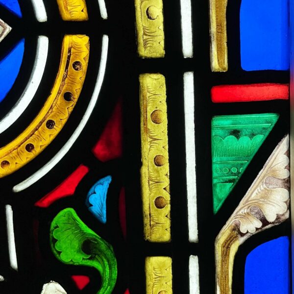 Large Victorian 19th Century Stained Glass Window