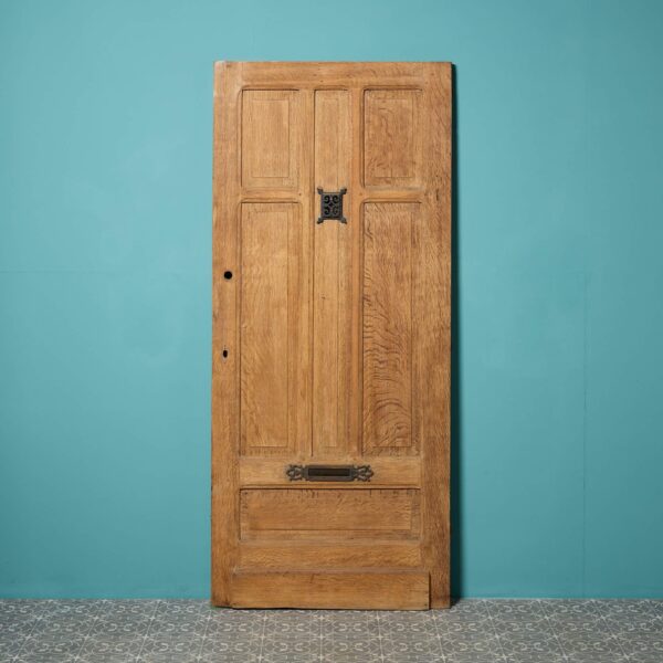 0_33696-1 Victorian Oak Front Door with Letterbox & Peephole