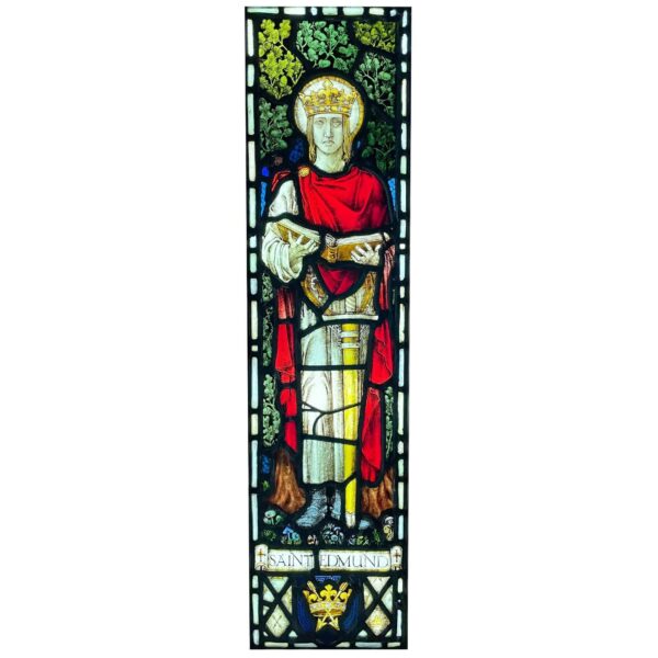 Antique Stained Glass Window of Saint Edmund