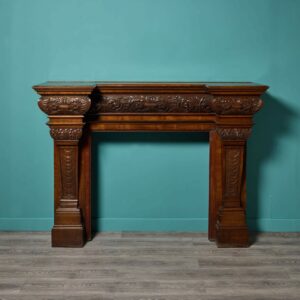 Large 19th Century Victorian Carved Oak Fireplace