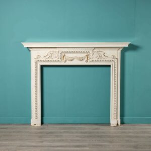 Antique Neoclassical Painted Oak Fireplace