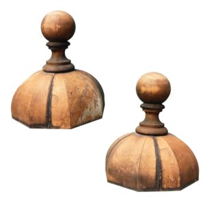 Pair of Victorian Buff Terracotta Finials or Pier Caps