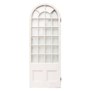 Antique Victorian Arched Glazed White Door