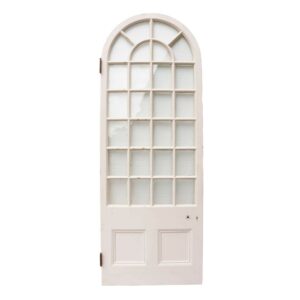 Antique White Pine Arched Glazed Door