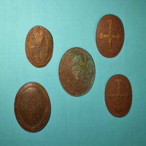 Set of 5 Antique Neoclassical Style Oval Shields