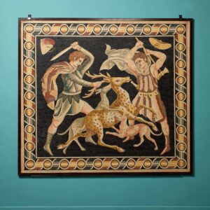 Large Greek Mosaic Wall Art Depicting The Stag Hunt
