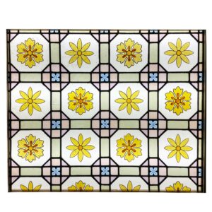 Victorian Antique Floral Stained Glass Window
