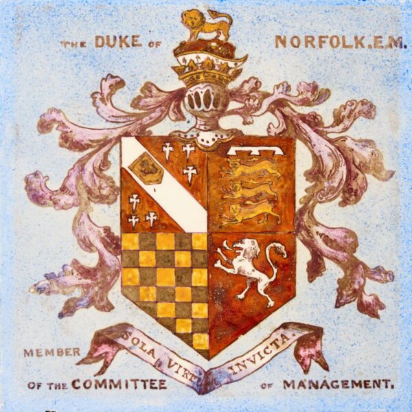 Antique English Heraldic Tile Duke of Norfolk