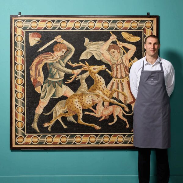 Large Greek Mosaic Wall Art Depicting The Stag Hunt