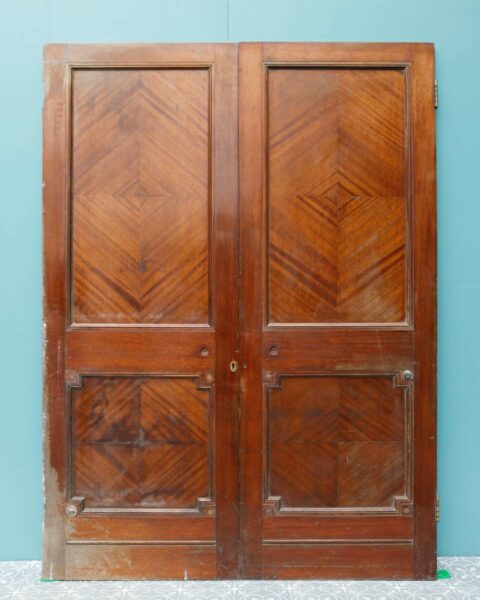 Set of Veneered English Victorian Double Doors
