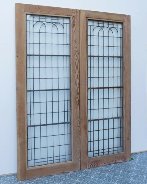 Set of Reclaimed Copperlight Art Deco Double Doors (10)