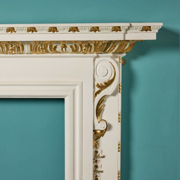 Antique Georgian Style Painted Pine Fireplace