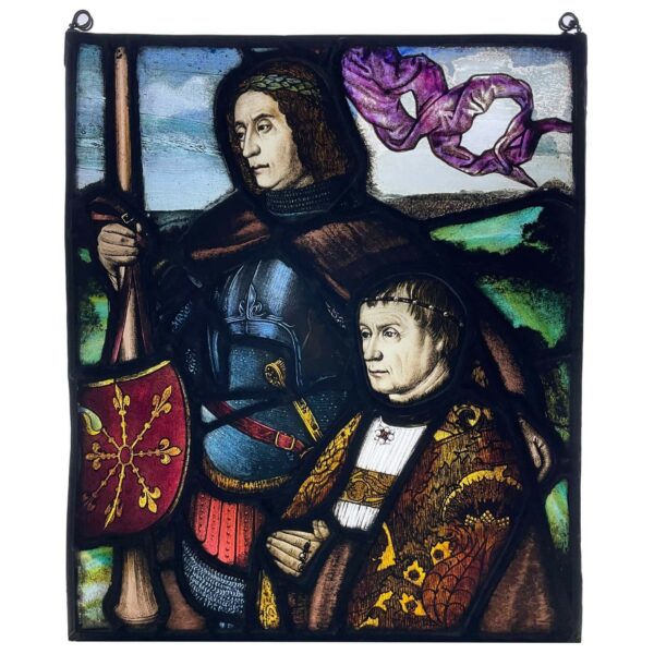 English Medieval Style Stained Glass Window