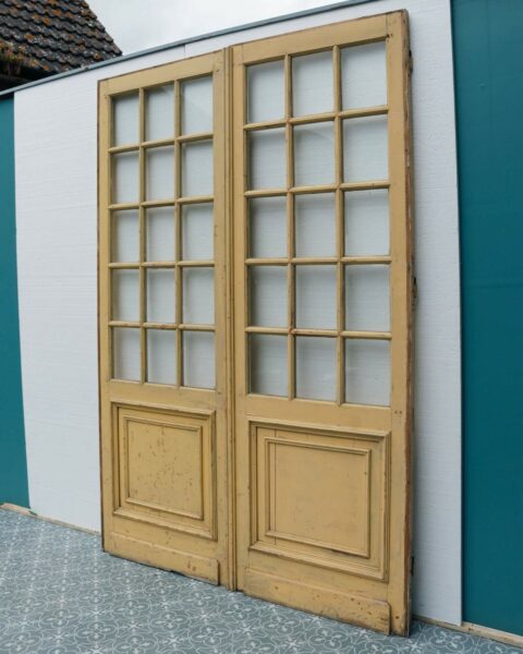 Set of Tall Glazed Reclaimed French Double Doors